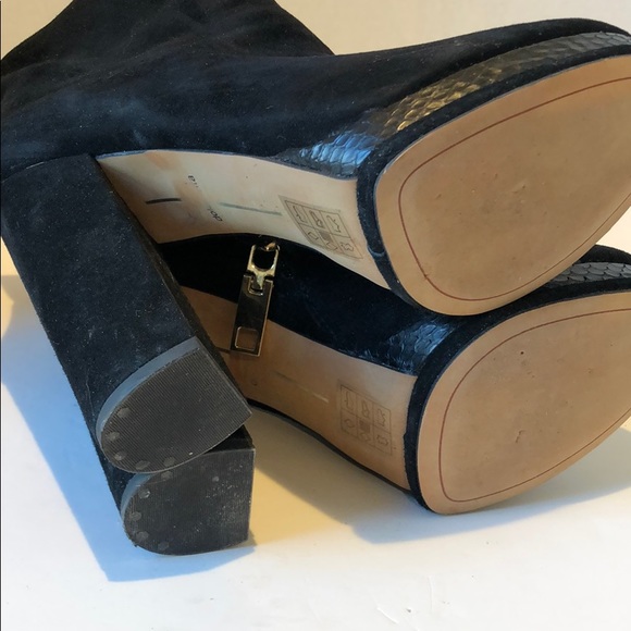 Black Suede Dolce Vita Platform Booties - Picture 4 of 4